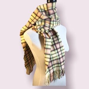 D&Y Softer than Cashmere Yellow Plaid 68” Scarf
